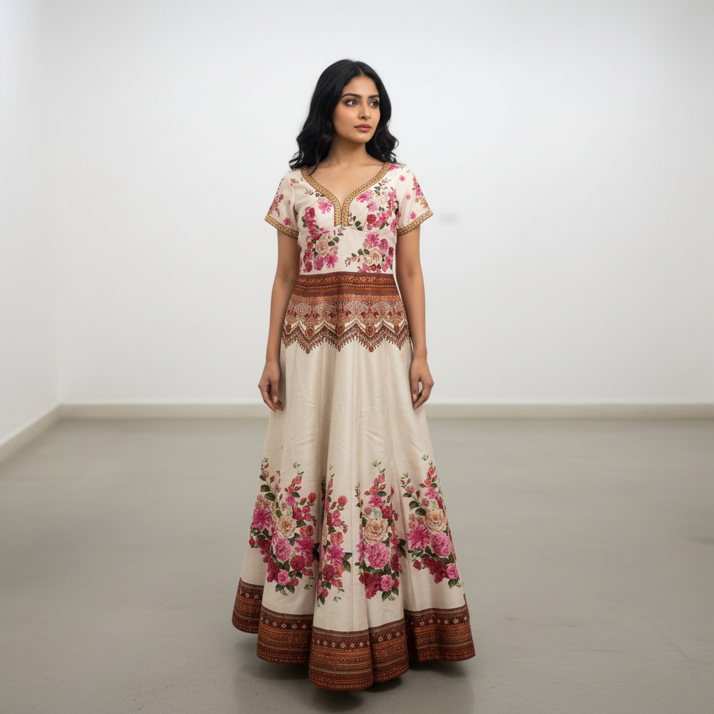 Ivory Designer Anarkali - Gulnaar
