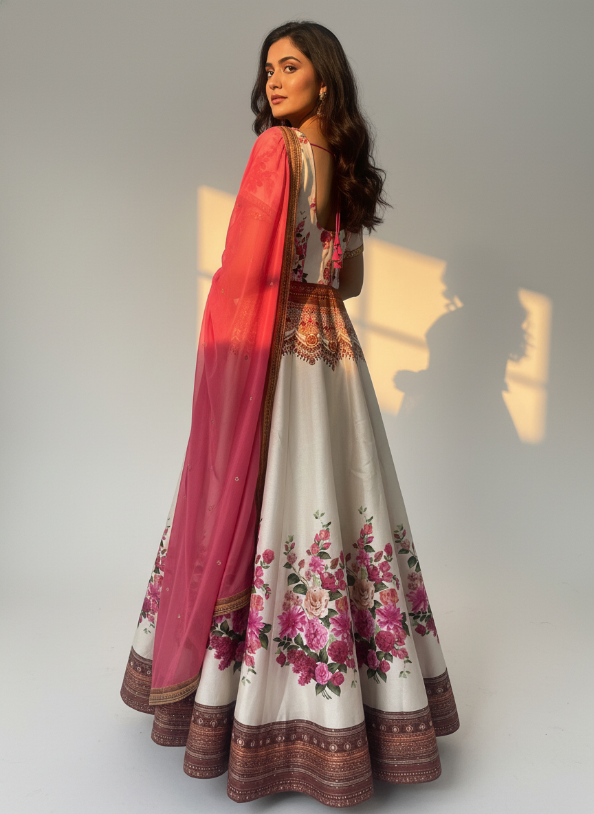 Ivory Designer Anarkali - Gulnaar